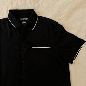 Black short sleeve button down OBO